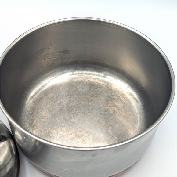 1801 REVERE WARE 1 Quart Copper Bottom Sauce Pan Pot & Lid, Rome, NY, EUC! - Picture 5 of 6